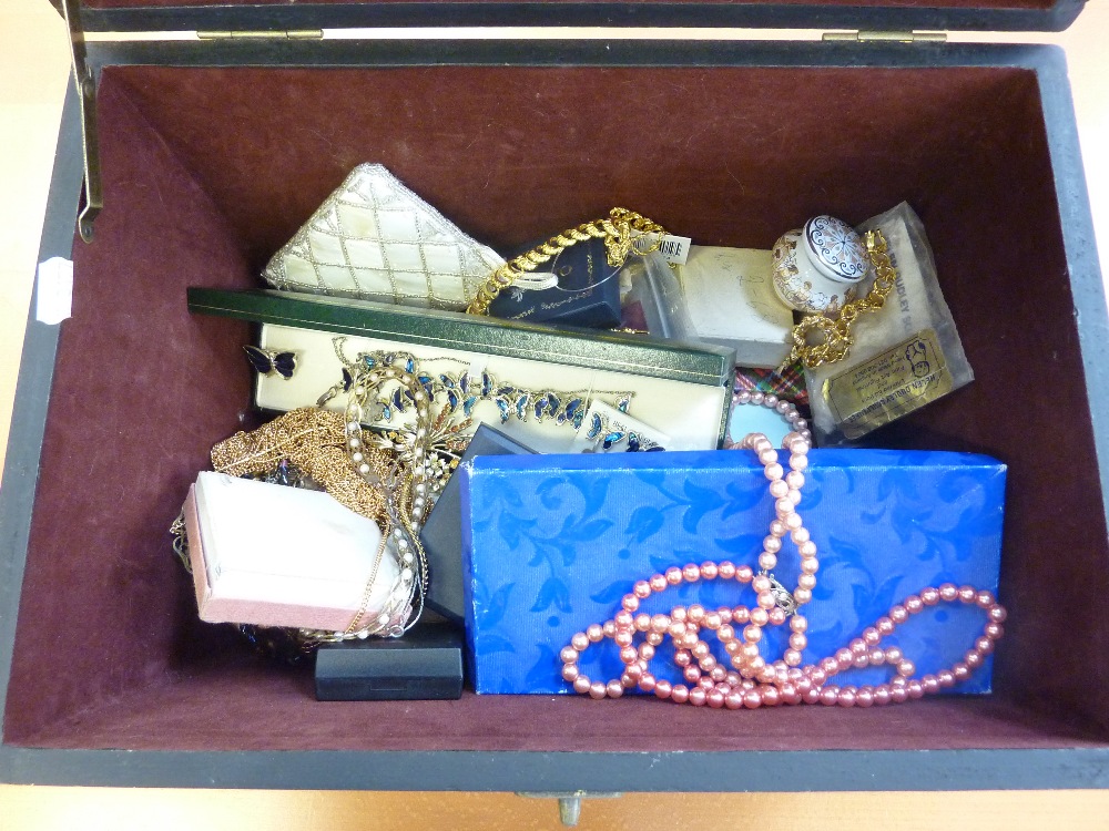 A LARGE BOX OF COSTUME JEWELLERY