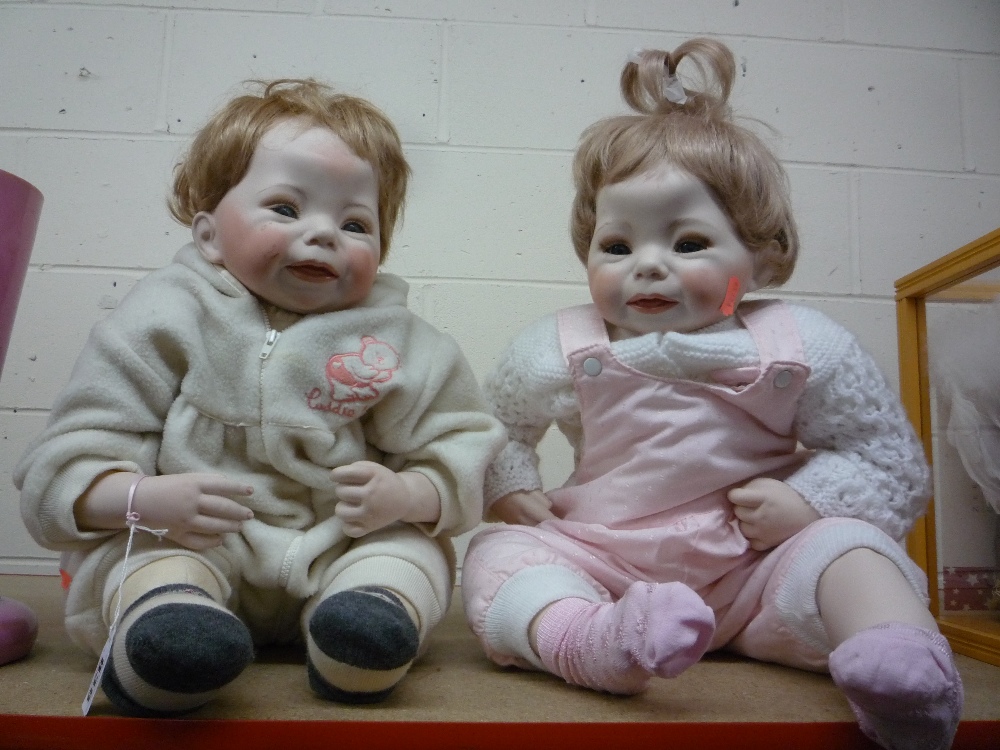 TWIN PORCELAIN COLLECTORS BABY DOLLS, (2)