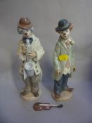 TWO BOXED LLADRO CLOWNS, `Sad Sam` and `Circus Sam` (violin loose) (2)