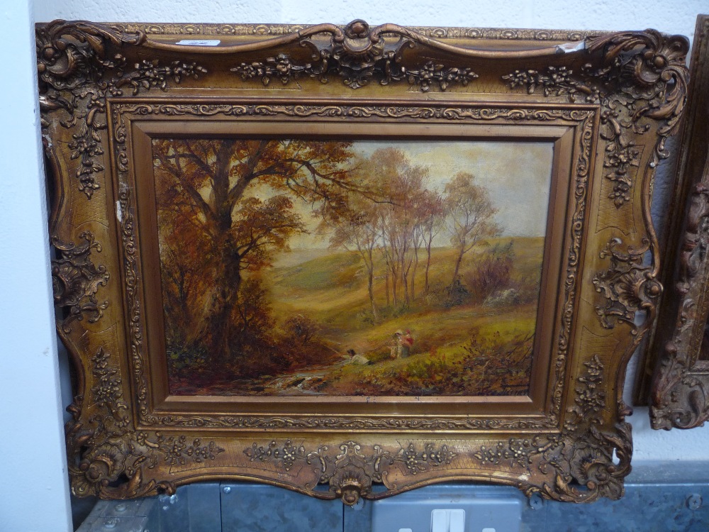 TURNER, GEORGE II (OF DERBY) (1843-1910), `Happy Days at Spencers Brook, Kirk Ireton`, oils on