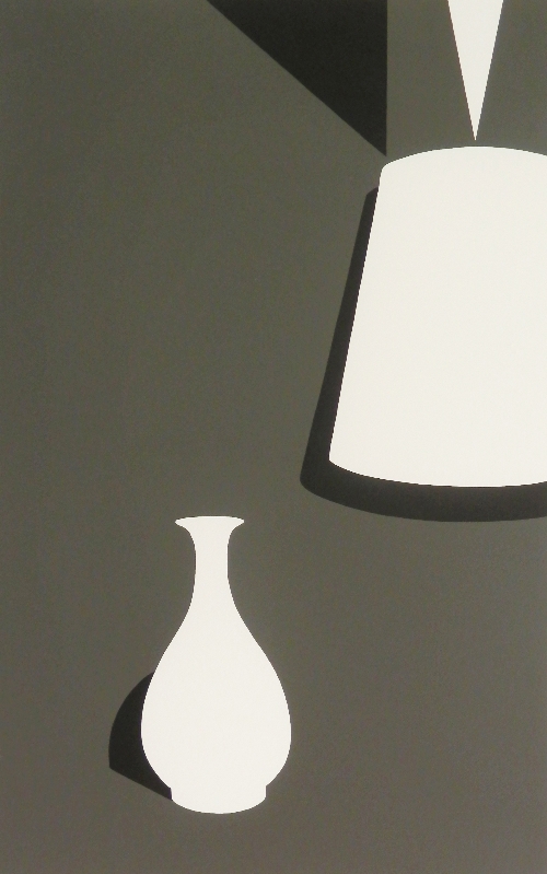 Patrick Caulfield CBE RA, British 1936-2005- "Lamp and Lung Ch'uan Ware" from White Ware suite;