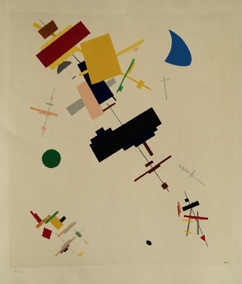 Kasimir Malevich, Russian 1878-1935- "Suprematism n.56" after the original painting in State Russian