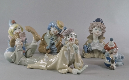 A Lladro porcelain figure of a clown by Salvador Furio, designed 1970, the clown lying down with