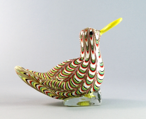 Fulvio Bianconi, Italian 1915-1996, a glass model of a duck for Venini Murano, c.1954, lattimo glass