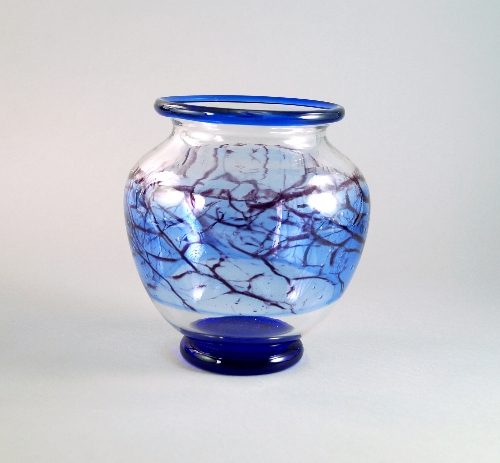 Archimede Seguso, Italian 1909-1999, a globular glass vase, 20th century, the body centrally