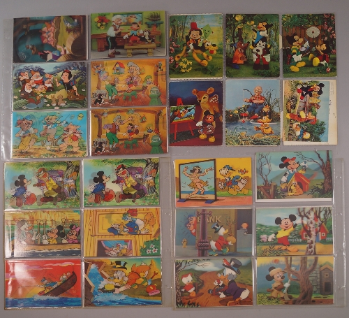 A collection of unusual Disney postcards, to include a quantity of 3D prismatic cards, featuring