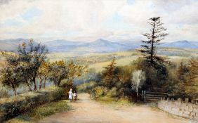 Attributed to JOHN VARLEY Junior (1850-1933) British
Figures on a Path in a Rural Landscape