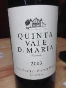 Quinta Vale D. Maria late bottled vintage Porto 2003
Six bottles in cardboard case.  (6)   CONDITION