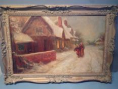 JAMES TOWNSEND (19th/20th century) British
Winter
Oil on canvas
Signed 
61.5 x 39 cms, framed
