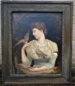 ENGLISH SCHOOL (19th century)
Portrait of a Young Lady with Doves
Oil n canvas
61 x 77 cms, framed