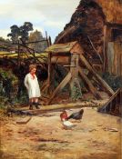 EDWARD JOHN COBBETT (1815-1899) British
Feeding the Hens
Oil on canvas
Signed and dated 1871
41 x 53