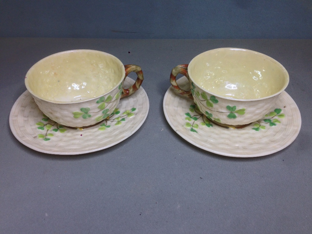 A second mark period (1891-1926) Belleek porcelain tea set
Of typical basket weave form with - Image 2 of 16