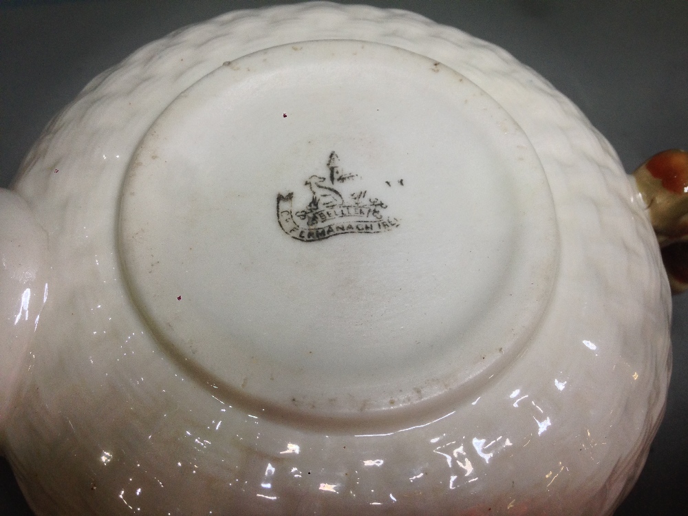 A second mark period (1891-1926) Belleek porcelain tea set
Of typical basket weave form with - Image 12 of 16