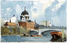 *AR EDWARD WESSON (1910-1983) British
Blackfriars Bridge and City
Watercolour
Signed
51.5 x 34