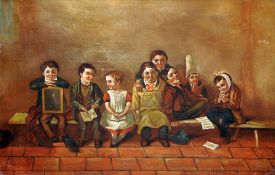 ENGLISH SCHOOL (19th century)
Lesson Time
Oil on panel
39 x 36.5 cms, framed   CONDITION REPORTS: