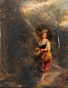 PHOEBUS LEVIN (1836-1908) German
Portrait of a Girl in a Woodland Landscape
Oil on canvas
Signed