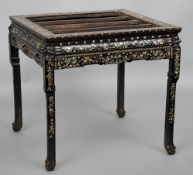 A 19th century Chinese mother-of-pearl inlaid centre table
Of square form with a pierced carved