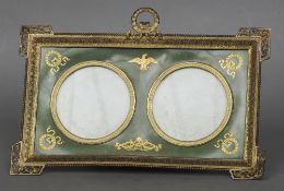 A 19th century Palais Royale ivory mounted double picture frame
The pierced gilt brass frame