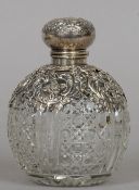 An Edward VII silver mounted cut glass scent bottle, hallmarked Birmingham 1904, maker's mark of L &