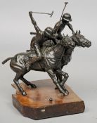 CONTINENTAL SCHOOL (20th century)
Polo Players
Bronze, on wooden plinth base
Indistinctly signed and