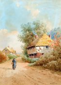 ALBERT EDWARD BOWERS (flourished 1875-1893)
Roadside Cottages Near Alton
Watercolour heightened with