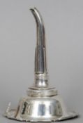 An Edward VII silver wine funnel, hallmarked Sheffield 1908, maker's mark of HA
The top of shaped