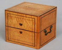 A 19th century burr maple liqueur box
The banded decoration inlaid to the lid Liqueur, the