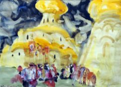 ILYA SHENKER (born 1920) Russian
The Procession
Watercolour and bodycolour
Signed
73 x 52.5 cms,
