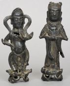 Two early Chinese bronze figures
One of a woman, possibly Guanyin, the other possibly a diety.