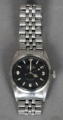 A Rolex Oyster Explorer chronometer wristwatch
The 3.5 cm black dial with batons and Arabic