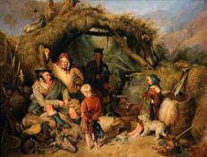 SCOTTISH SCHOOL (19th century)
Highland Family in a Biverwack
Oil on canvas
52 x 40.5 cms, maple