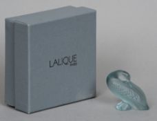 A boxed Lalique blue glass model of a duck
5 cms wide.   CONDITION REPORTS:  Overall good.