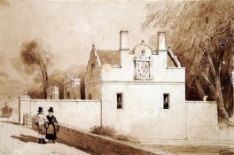 AMBROSE POYNTER (1796-1886) British
The Back of the Lodge, seen from the Bridge
Pen and wash