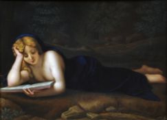A 19th century German KPM porcelain plaque of The Penitent Magdalene, after Antonio Allegri, II
