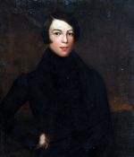 ENGLISH SCHOOL (early 19th century)
Portrait of a Gentleman Wearing a Black Tunic
Oil on canvas laid
