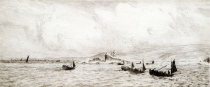 WILLIAM LIONEL WYLIE (1851-1931) British
Shipping Before Godrevy Lighthouse
Etching
Signed in pencil
