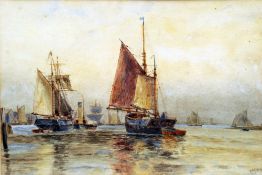 S. HILL (19th/20th century) British
Leaving Harbour
Watercolour
Signed and dated 1904
34.5 x 25 cms,