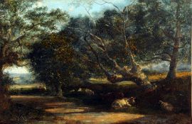 ENGLISH SCHOOL (19th century)
Cattle Taking Shade in a Rural Landscape
Oil on canvas
66.5 x 46.5