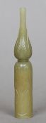 A late 18th/early 19th century Mughal mutton fat/pale celadon jade mouthpiece
With stiff leaf
