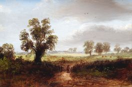 ENGLISH SCHOOL (19th century)
Figure in a Country Landscape
Oil on board
25 x 17 cms, framed