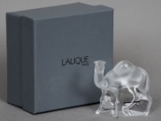 A boxed Lalique model of a camel
9.5 cms wide.   CONDITION REPORTS:  Overall good.