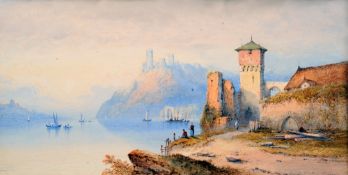 F. CULUNO (19th century) Continental
Italian Lake Scene
Watercolour
Signed
24 x 45.5 cms   CONDITION