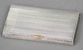 A Russian silver cigarette case, stamped 88 zolotniks and 925
The reeded body with separate