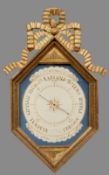 A 19th century French gilt decorated barometer
The painted dial inscribed Don Toricelli, the top