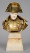 A 19th century gilt bronze and ivory bust of Napoleon
The carved ivory face beneath the bronze