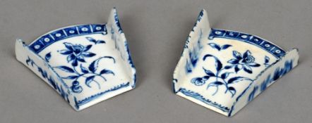 A pair of 18th century Derby porcelain asparagus servers
Each of typical form, decorated in