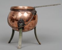 A 19th century copper bain marie
The removable liner with a wrought iron handle, the main cauldron