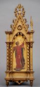 ITALIAN SCHOOL (19th century)
The Angel Gabriel
Oil on panel, in carved giltwood architectural