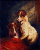VOLTZ (19th century) Continental
Jack Russells
Oil on board
Signed
19.5 x 25 cms, rosewood