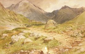 JOHN ADAM HOUSTON (1812-1884) British
Highland Landscape
Watercolour
Signed with monogram and